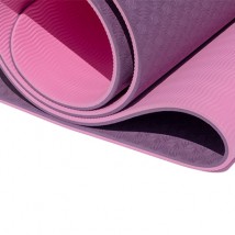 Коврик для йоги 6 мм двуслойный TPE бордово розовый