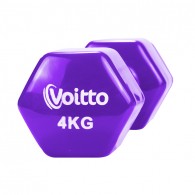 Гантель для фитнеса виниловая шестигранная Voitto 4 кг